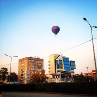Morning individual flight over the city of Ussuriysk